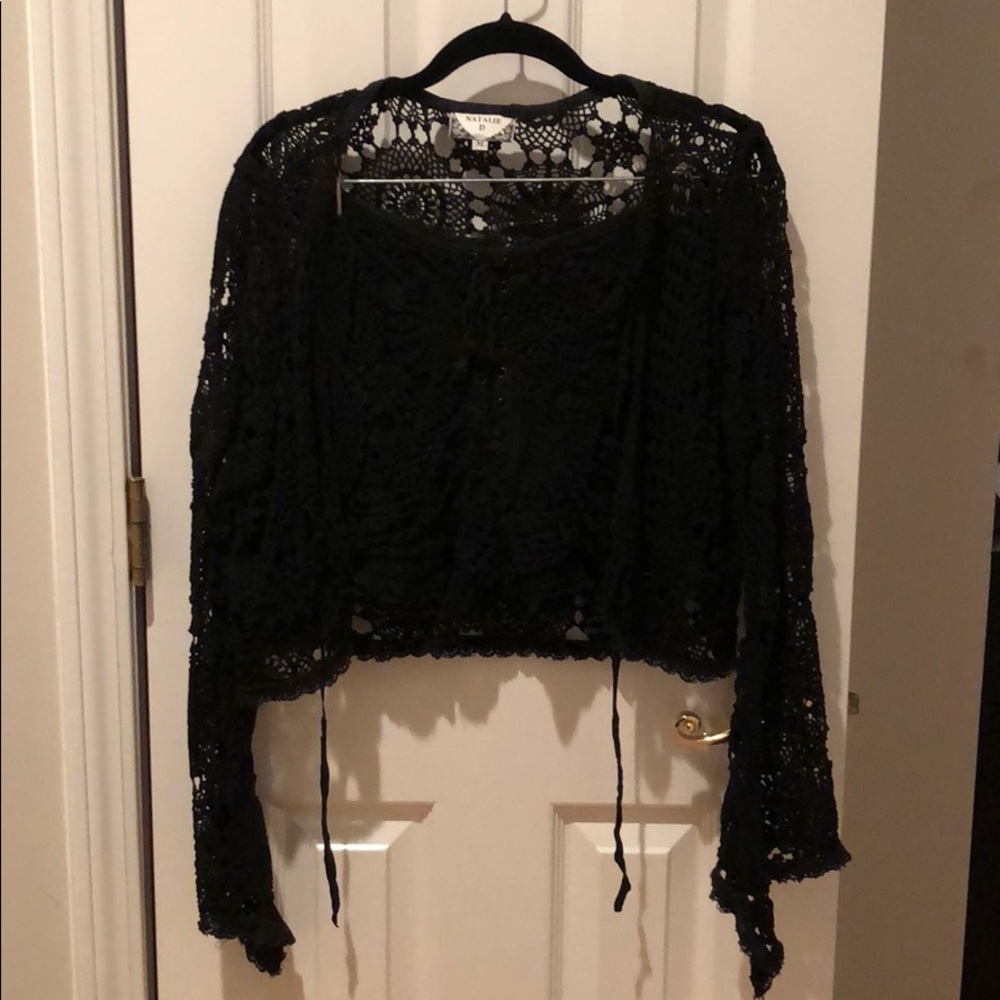Natalie D. Black lace shorts SZ. S and top SZ. M